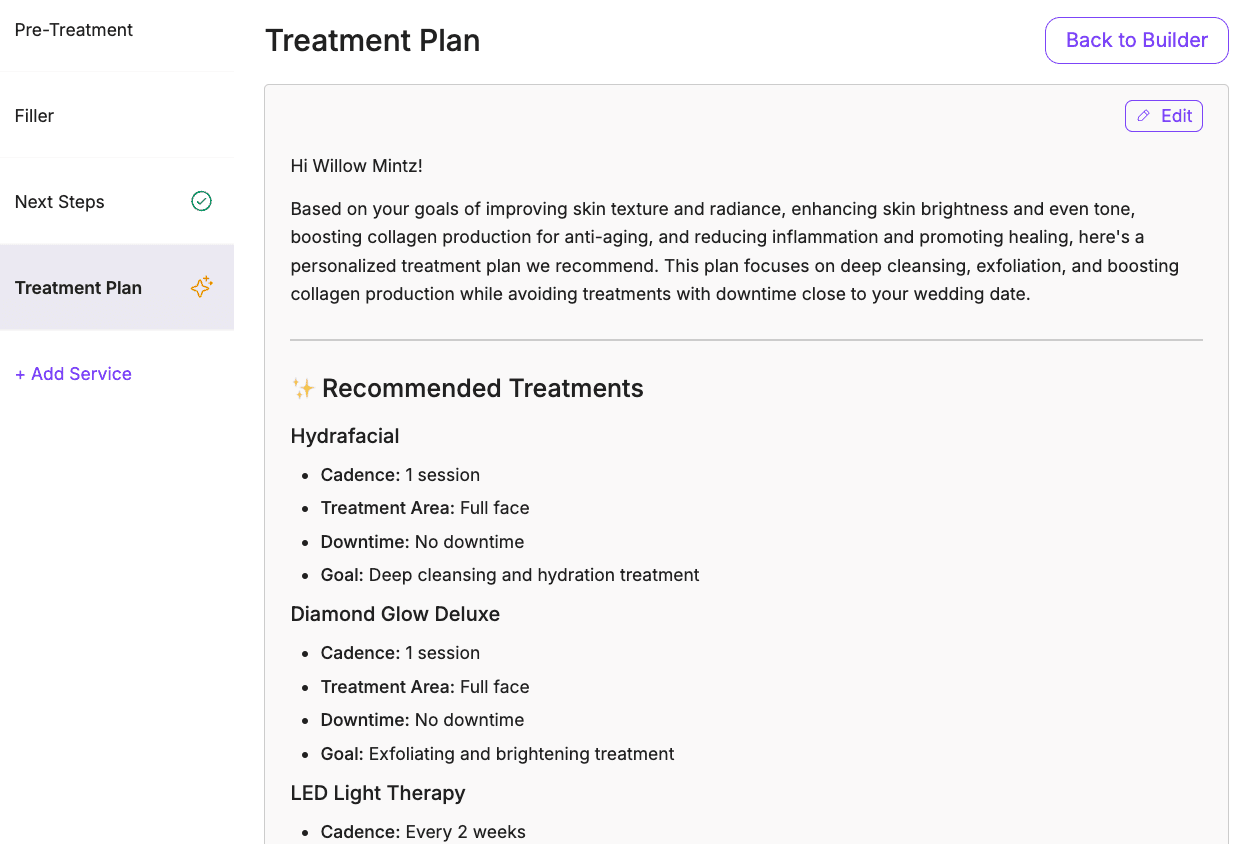 Instant, personalized plans